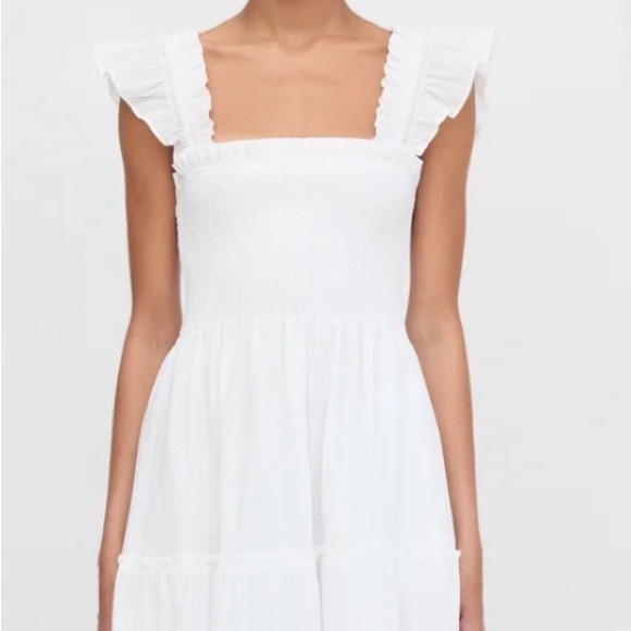 Hill House Dresses & Skirts - Hill House White Strapless Tiered Maxi Dress